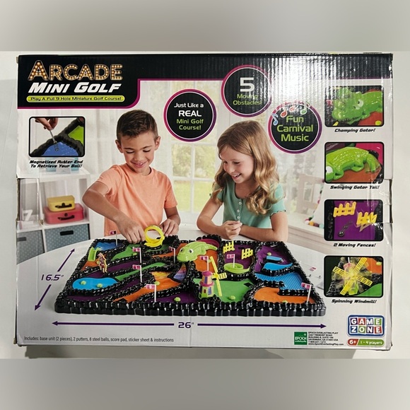 Arcade Mini Golf Interactive Tabletop Mini Golf Game 9 Holes & Moving Obstacles - Picture 15 of 16